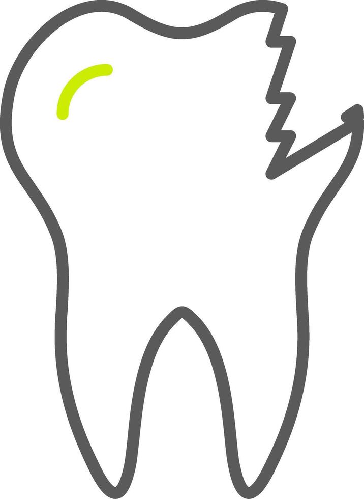 Broken Tooth Line Two Color Icon vector
