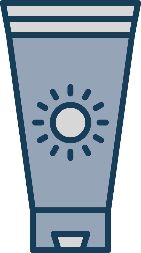 Sunblock Cream Line Filled Grey Icon vector