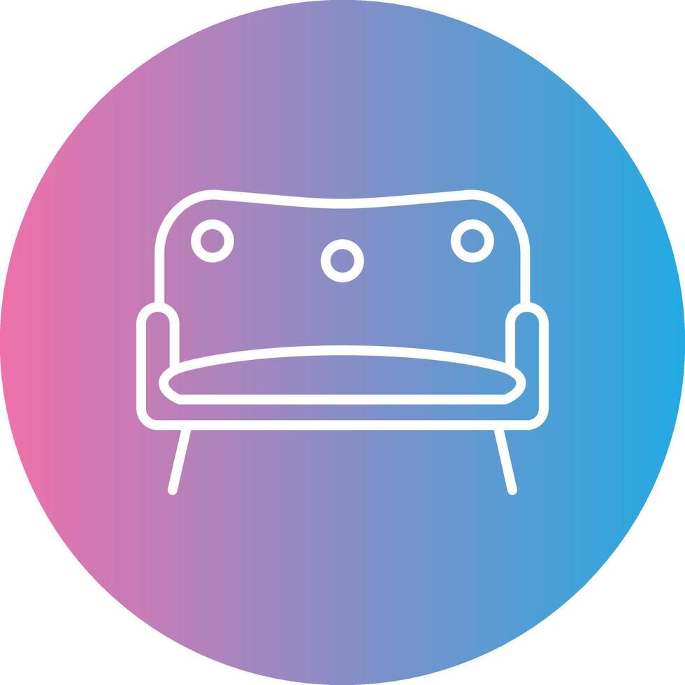 Sofa Line Gradient Circle Icon vector