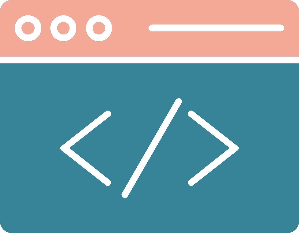 Coding Glyph Two Color Icon vector
