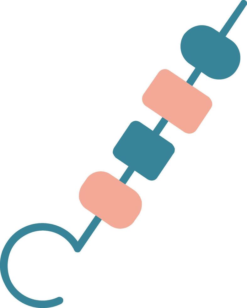 Skewer Glyph Two Color Icon vector