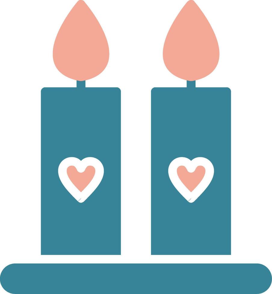 Candles Glyph Two Color Icon vector