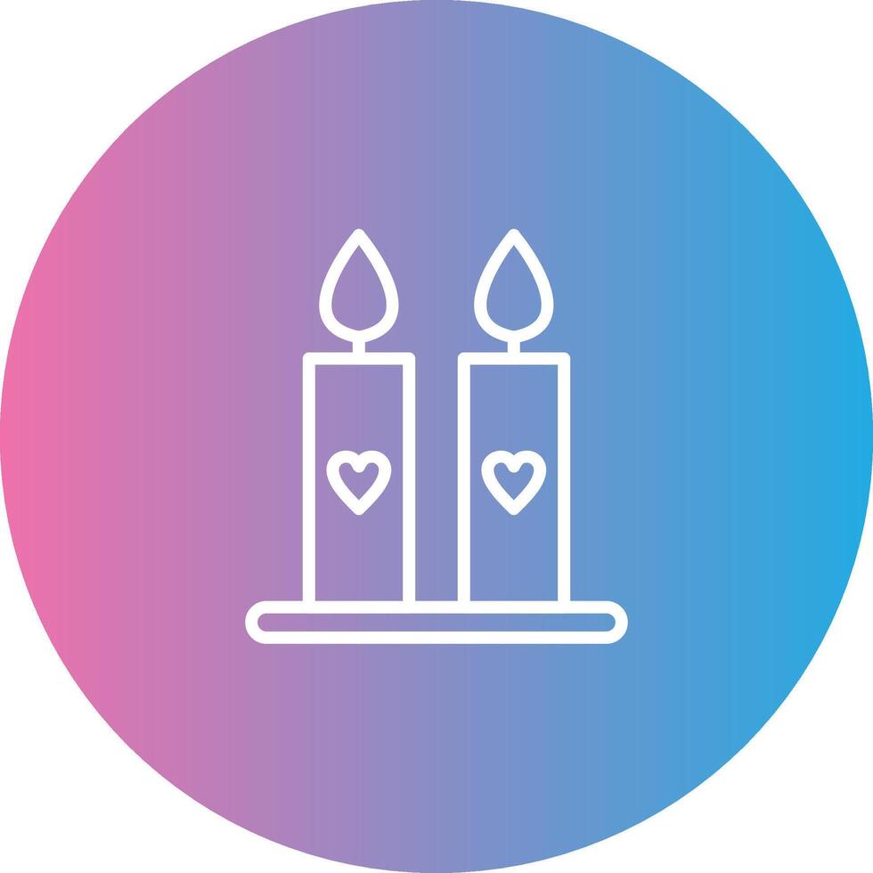 Candles Line Gradient Circle Icon vector