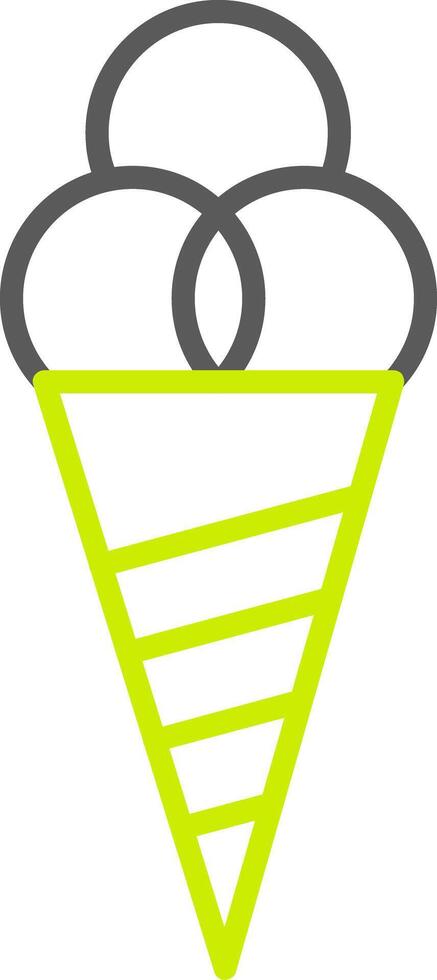 Ice Cream Cone Line Two Color Icon vector