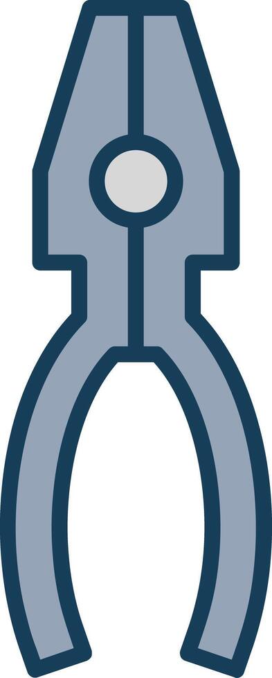 Pliers Line Filled Grey Icon vector