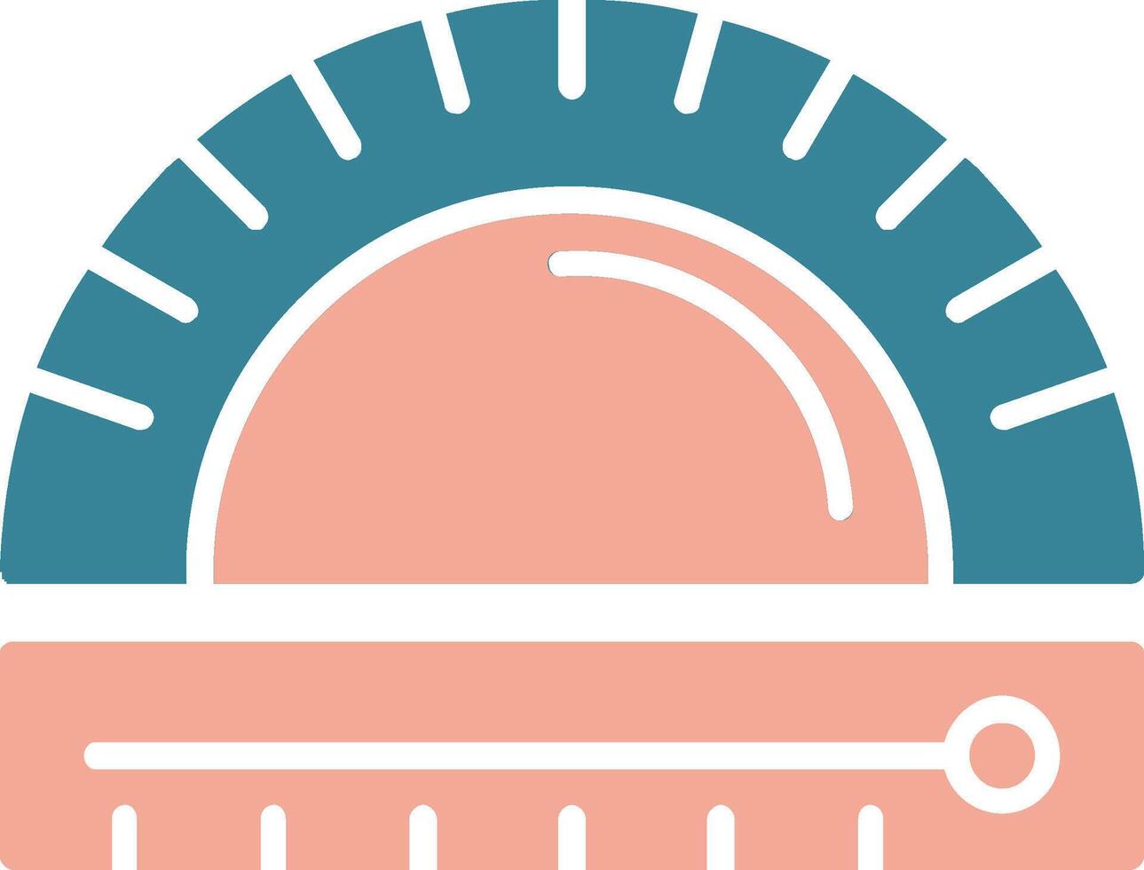 Protractor Glyph Two Color Icon vector