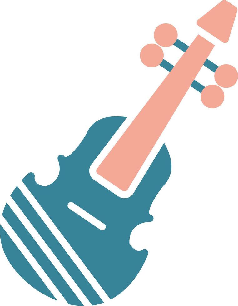 Violin Glyph Two Color Icon vector