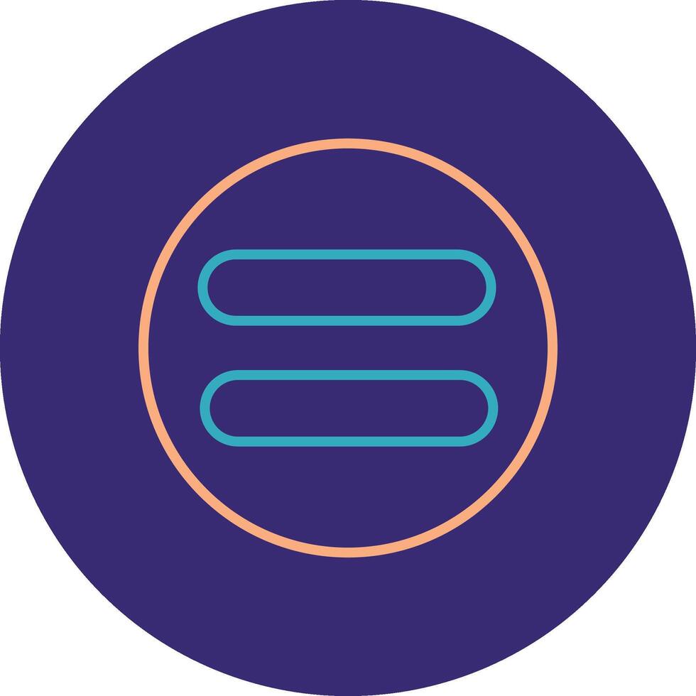 Equal Line Two Color Circle Icon vector