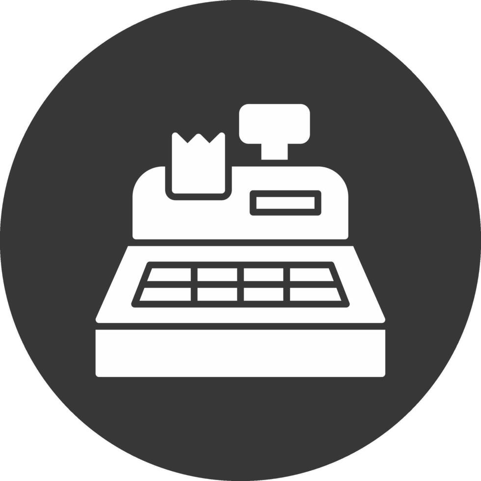 Cash Register Glyph Inverted Icon vector