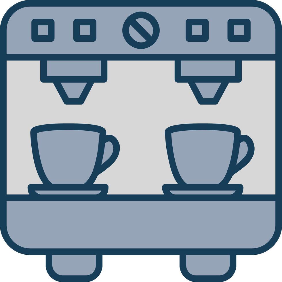 Coffee Machine Line Filled Grey Icon vector