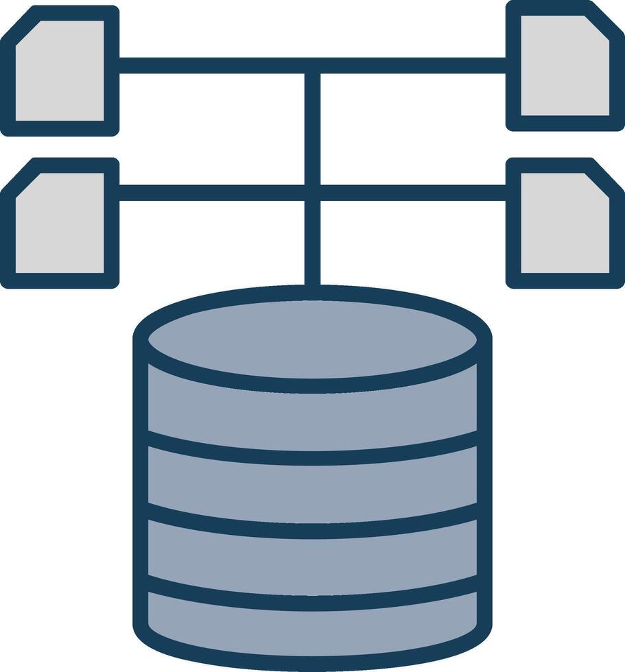 Data Collection Line Filled Grey Icon vector