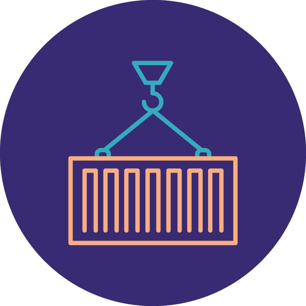 Container Loading Line Two Color Circle Icon vector