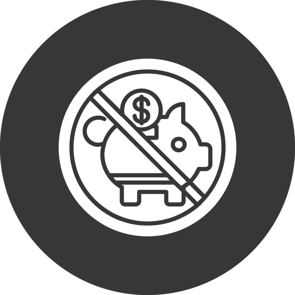 Prohibited Sign Glyph Inverted Icon vector