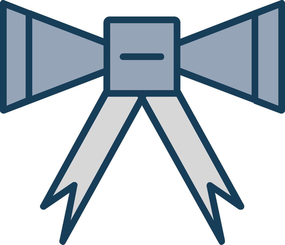 Bow Line Filled Grey Icon vector