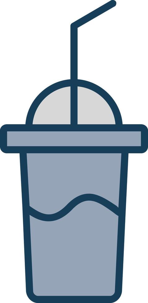 Milkshake Line Filled Grey Icon vector