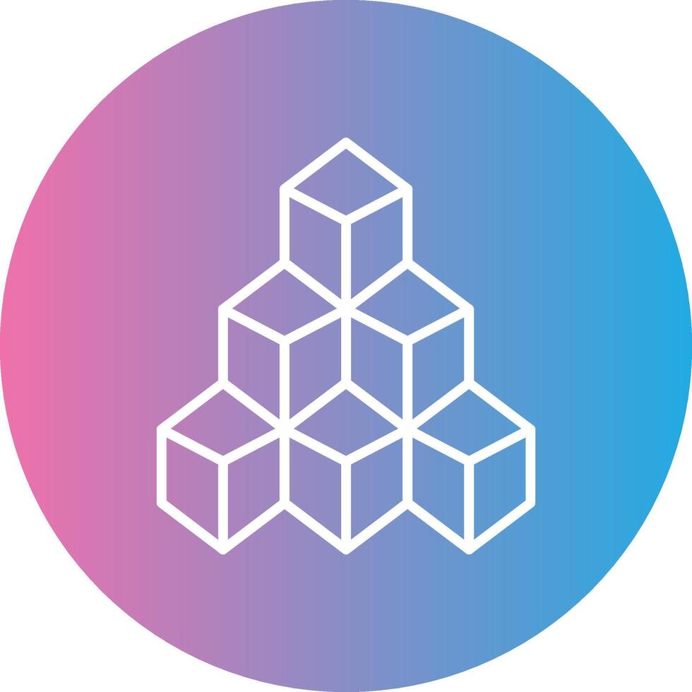 Blocks Line Gradient Circle Icon vector