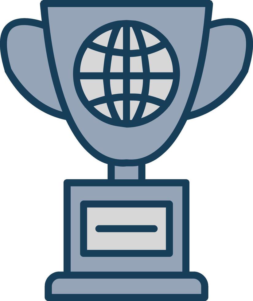 World Line Filled Grey Icon vector