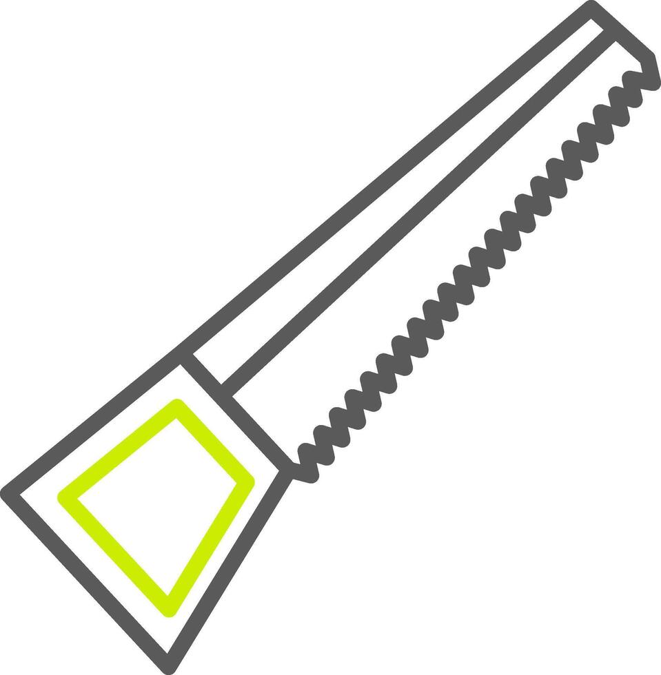 Hand Saw Line Two Color Icon vector