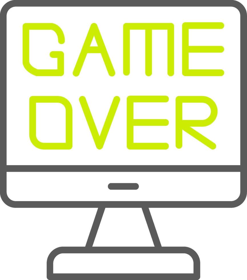 Game Over Line Two Color Icon vector