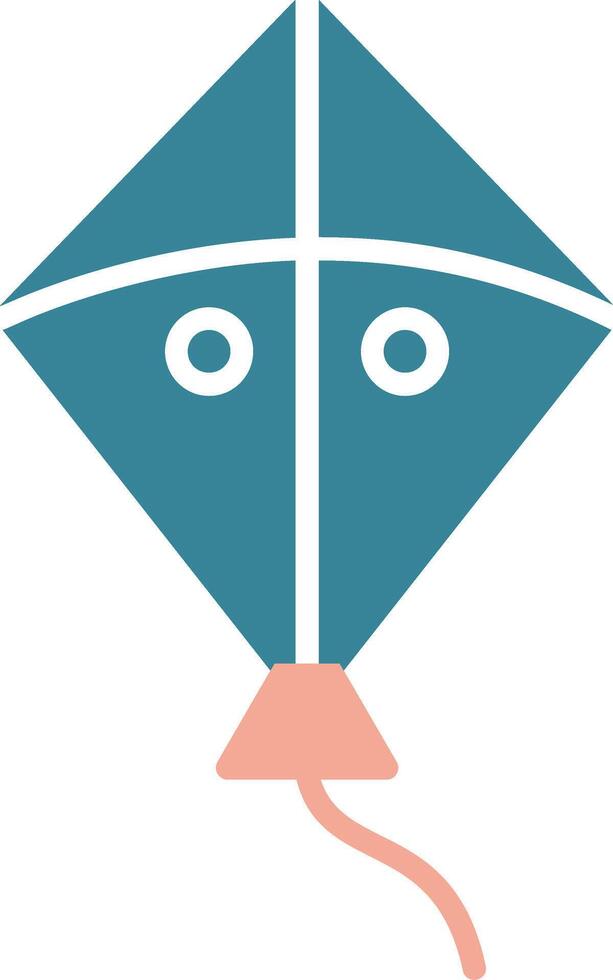 Kite Glyph Two Color Icon vector