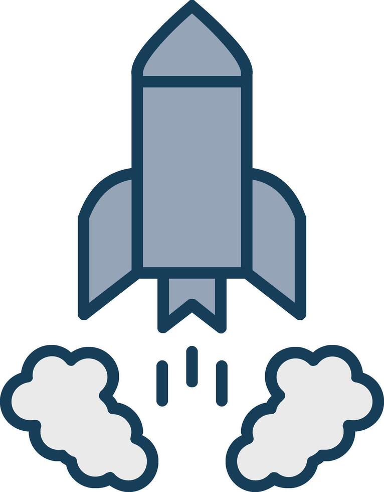 Rocket Launch Line Filled Grey Icon vector