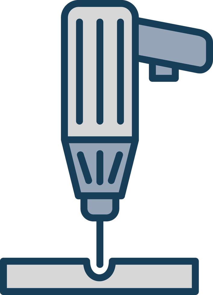 Drill Line Filled Grey Icon vector