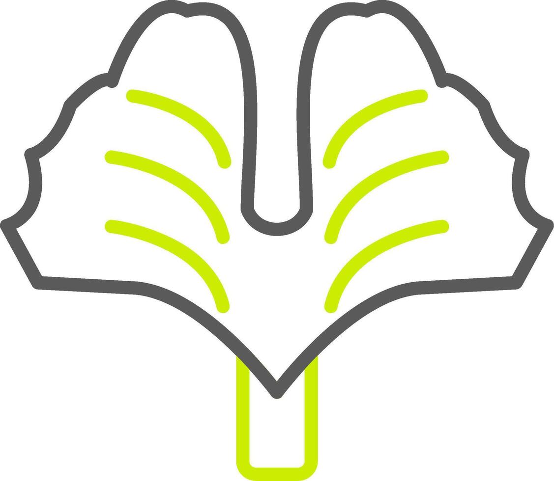 Ginkgo Biloba Line Two Color Icon vector