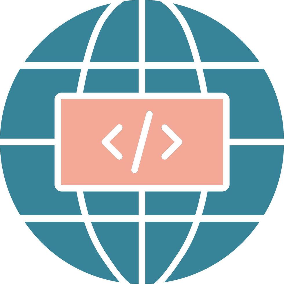 Earth Globe Glyph Two Color Icon vector
