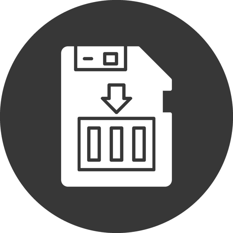 Sim Card Glyph Inverted Icon vector