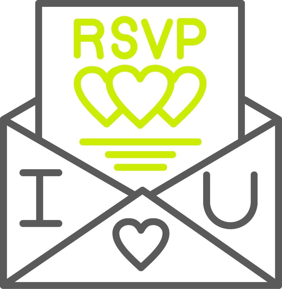 Rsvp Line Two Color Icon vector