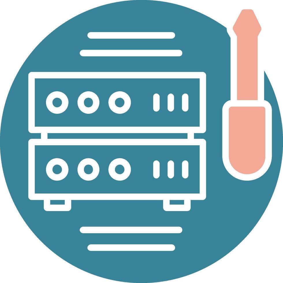 Tech Support Glyph Two Color Icon vector