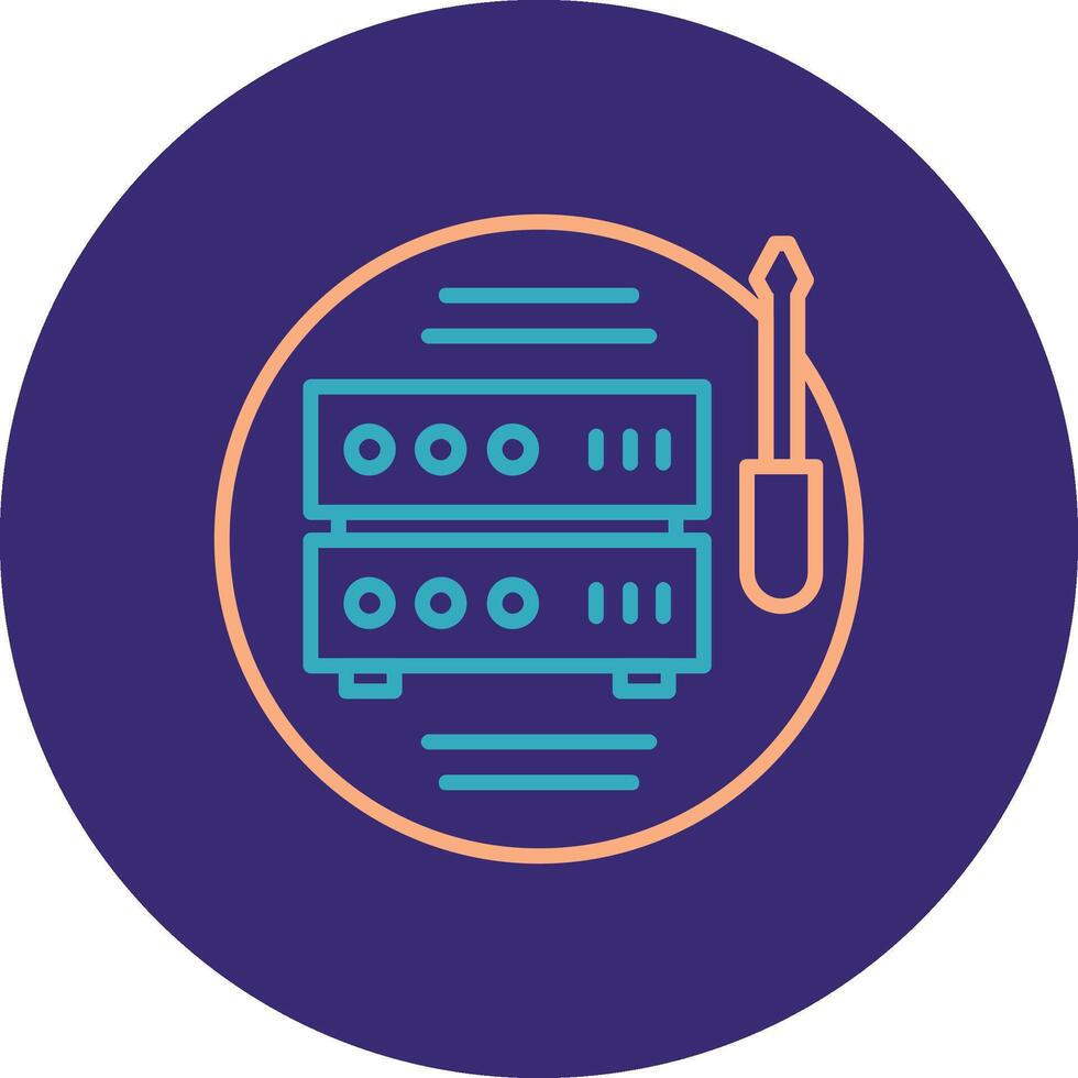 Tech Support Line Two Color Circle Icon vector
