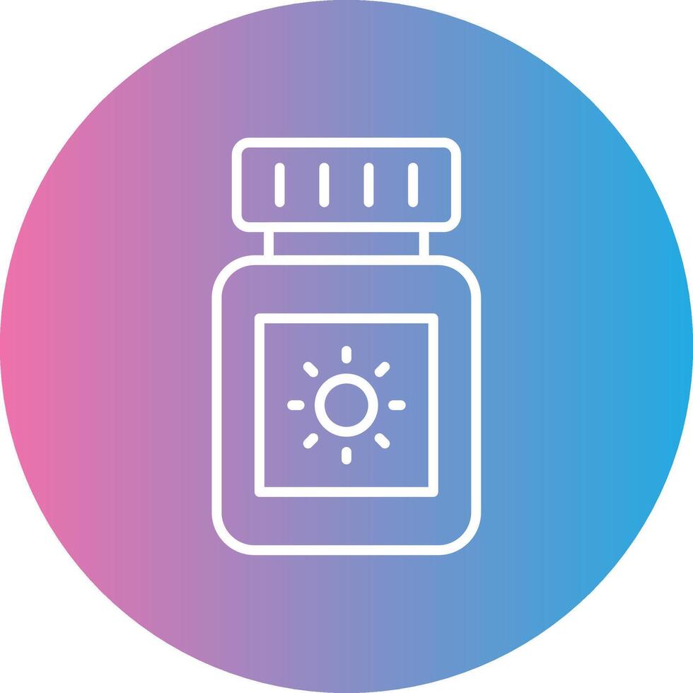 Sun Block Line Gradient Circle Icon vector
