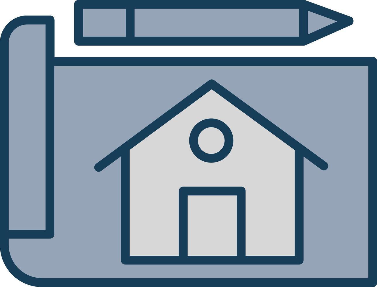 Blueprint Line Filled Grey Icon vector