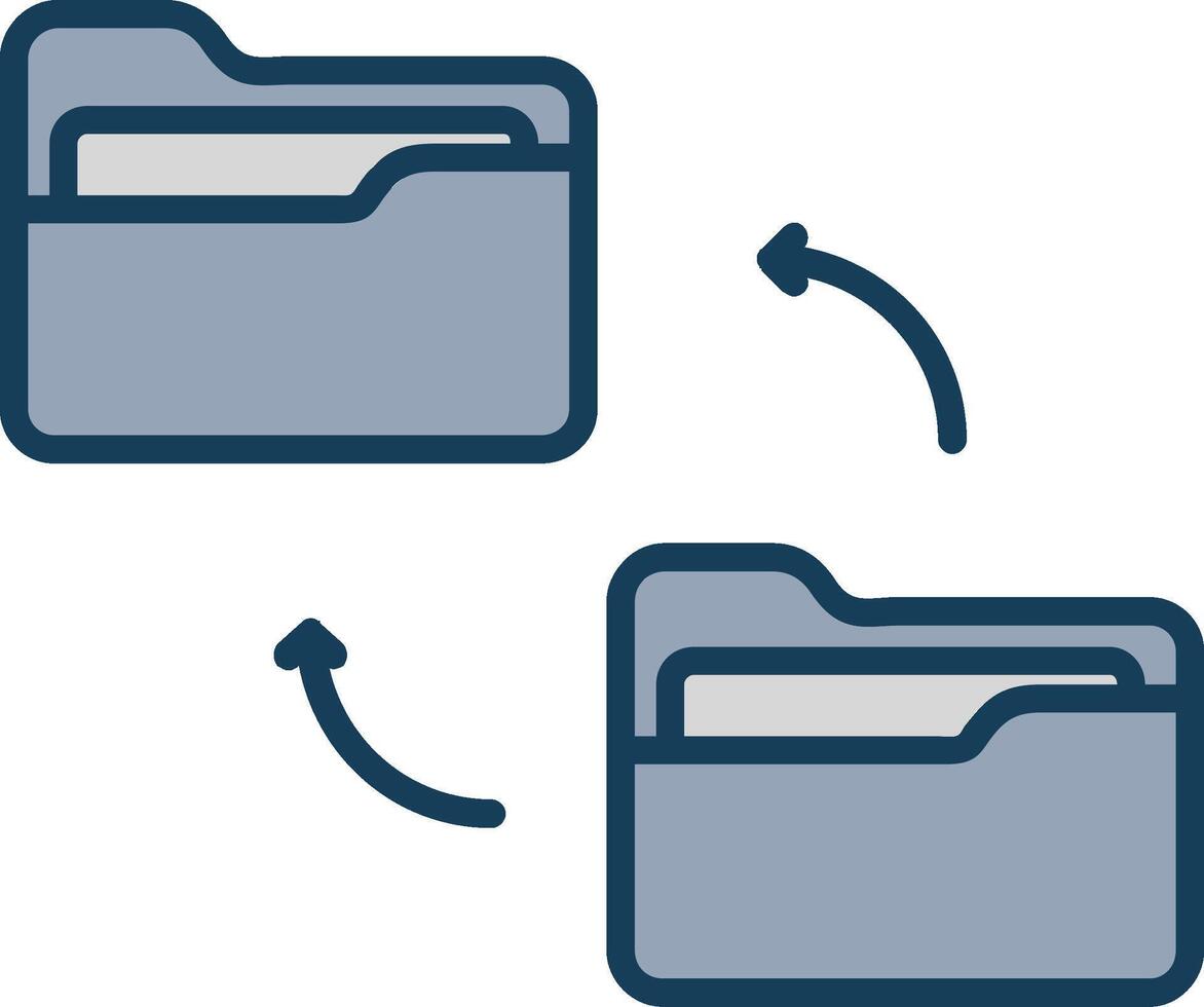 Folder Line Filled Grey Icon vector