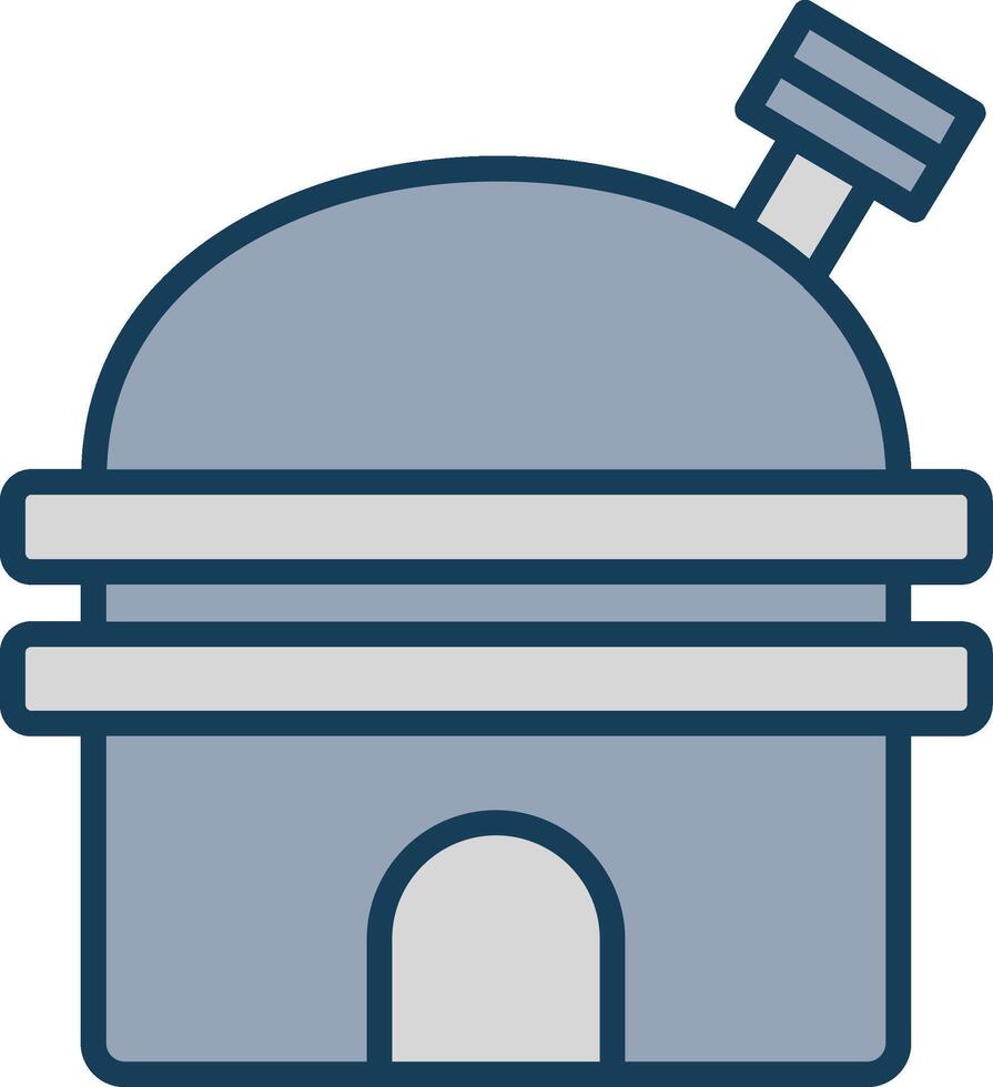 Observatory Line Filled Grey Icon vector