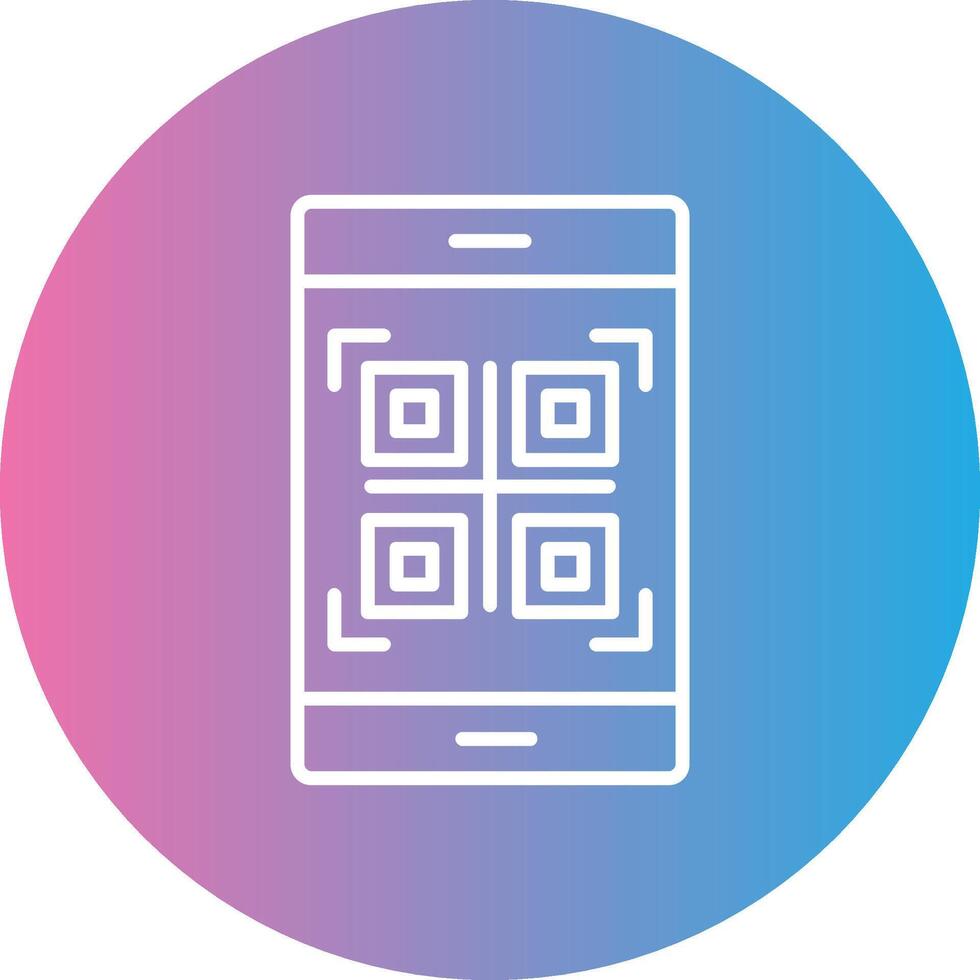 qr código línea degradado circulo icono vector