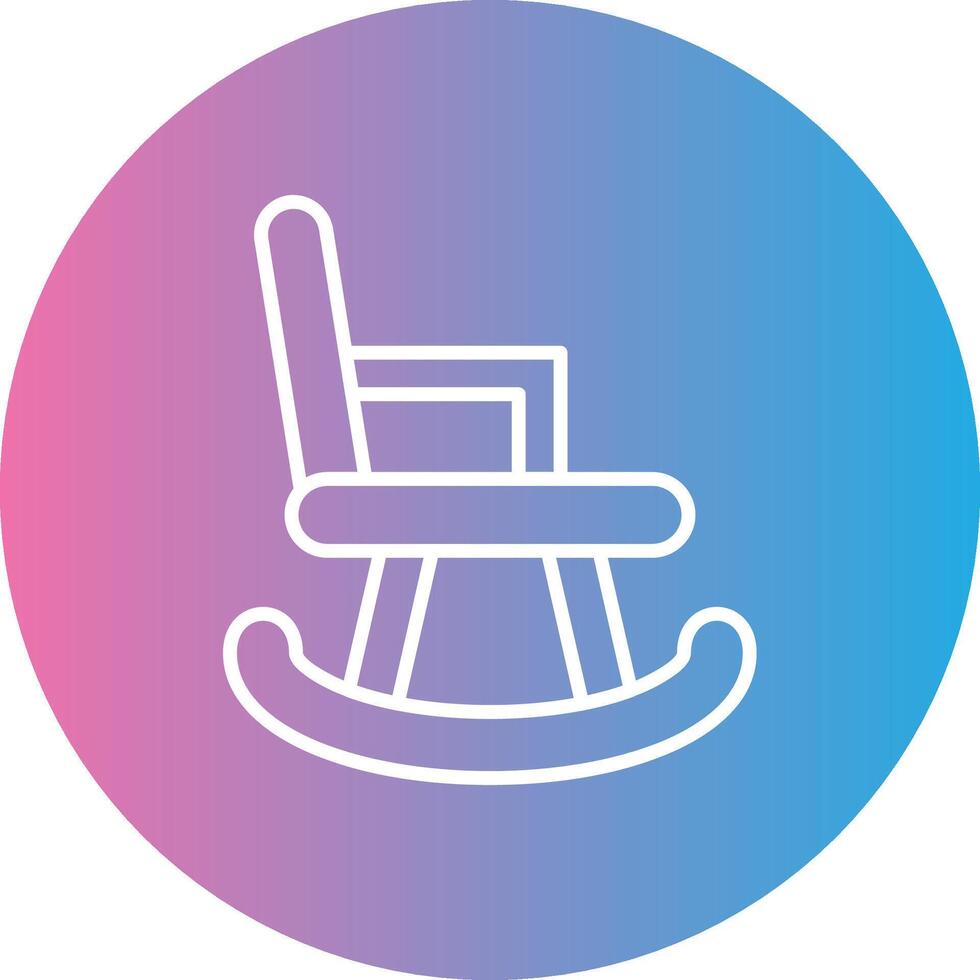 Rocking Chair Line Gradient Circle Icon vector