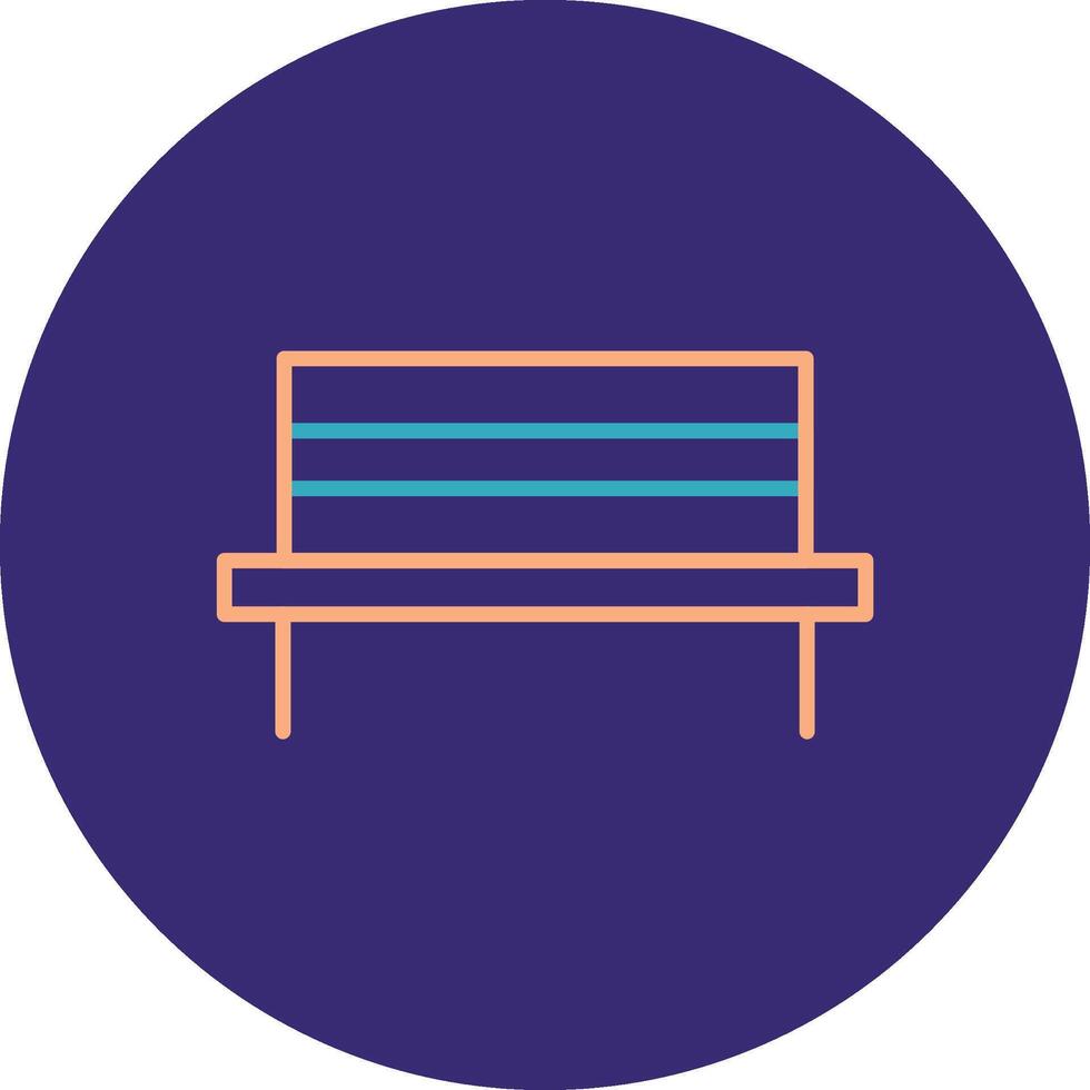 Bench Line Two Color Circle Icon vector