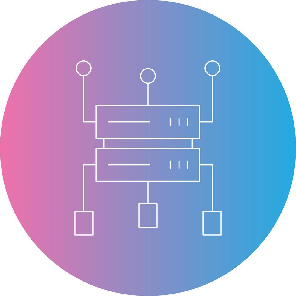 Data Structure Line Gradient Circle Icon vector