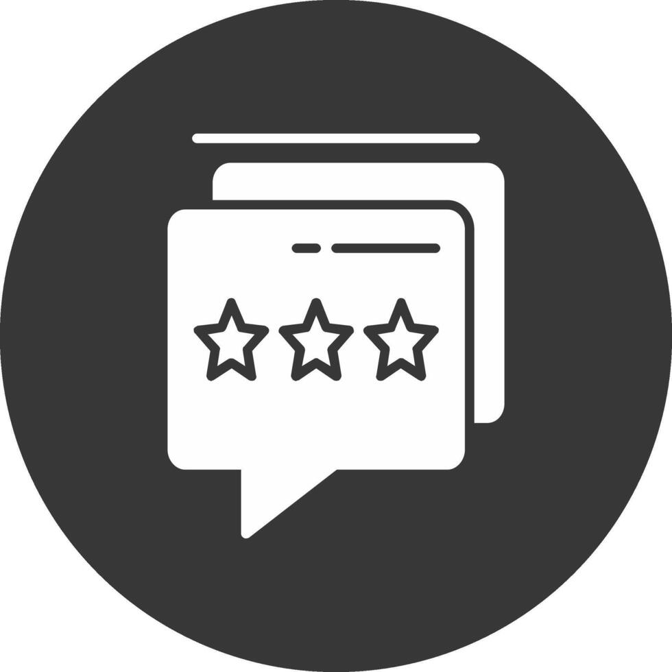 Feedback Chat Glyph Inverted Icon vector