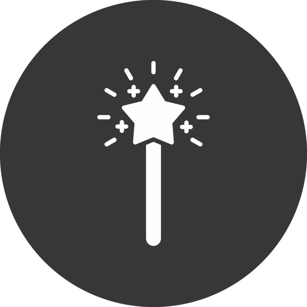 Magic Wand Glyph Inverted Icon vector