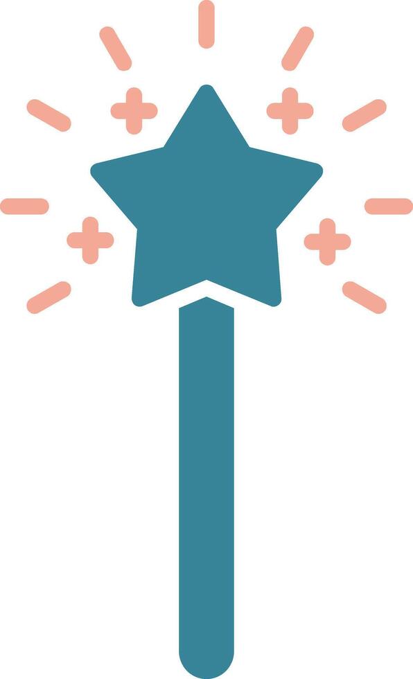 Magic Wand Glyph Two Color Icon vector