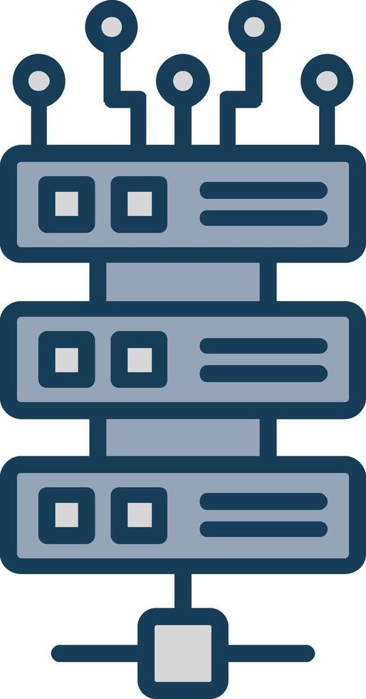 Server Line Filled Grey Icon vector