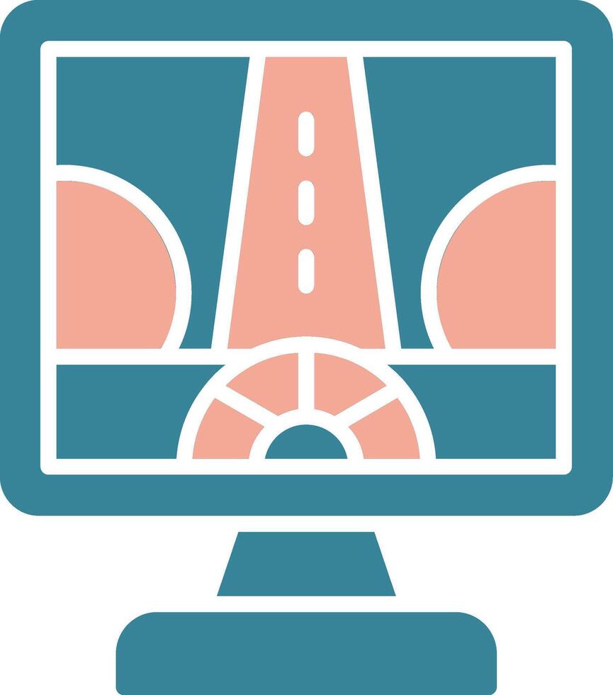 Driving Control Glyph Two Color Icon vector