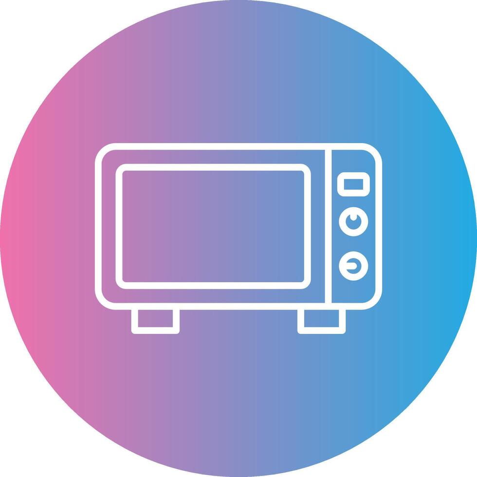 Microwave Line Gradient Circle Icon vector