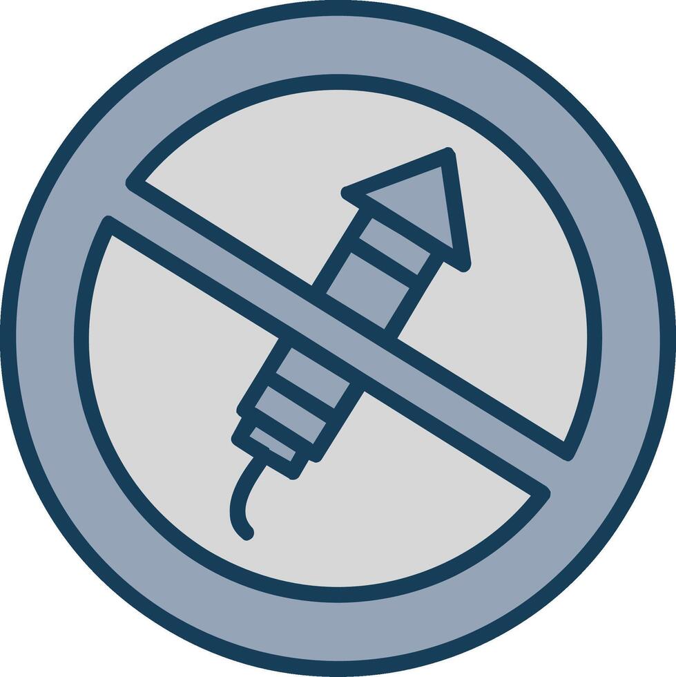 No Firework Line Filled Grey Icon vector