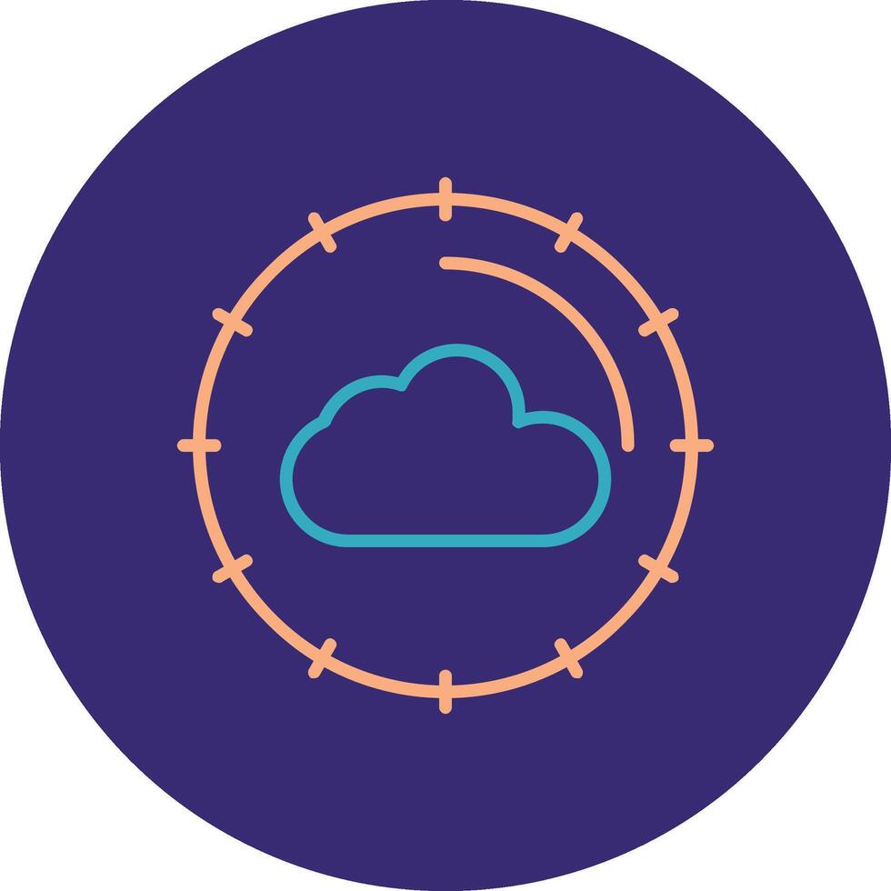 Cloud Computing Line Two Color Circle Icon vector