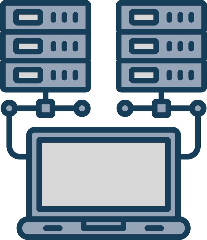 Data Network Line Filled Grey Icon vector