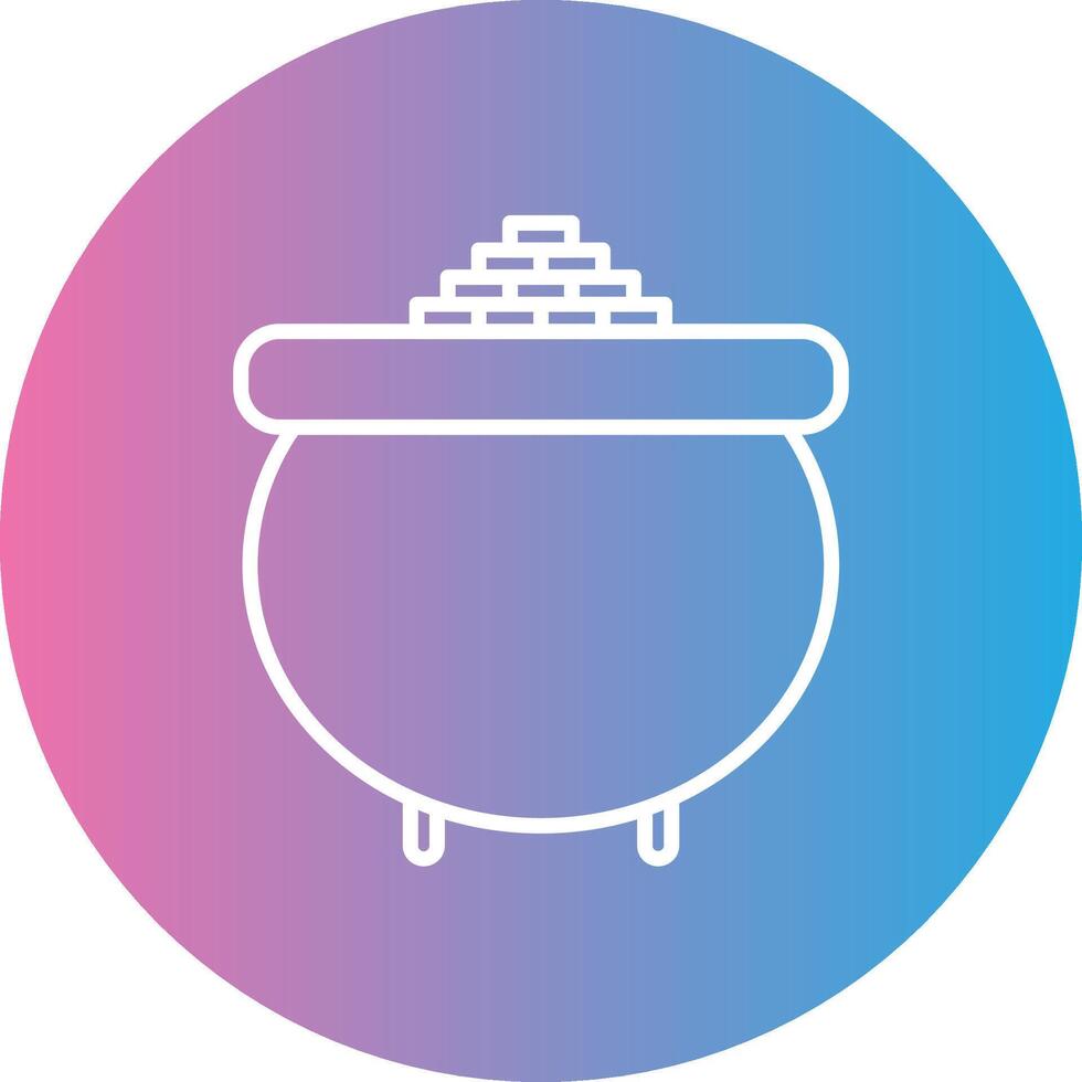 Gold Pot Line Gradient Circle Icon vector